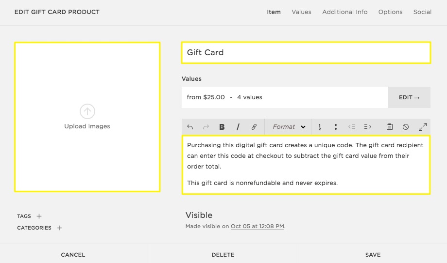 Selling gift cards – Squarespace Help