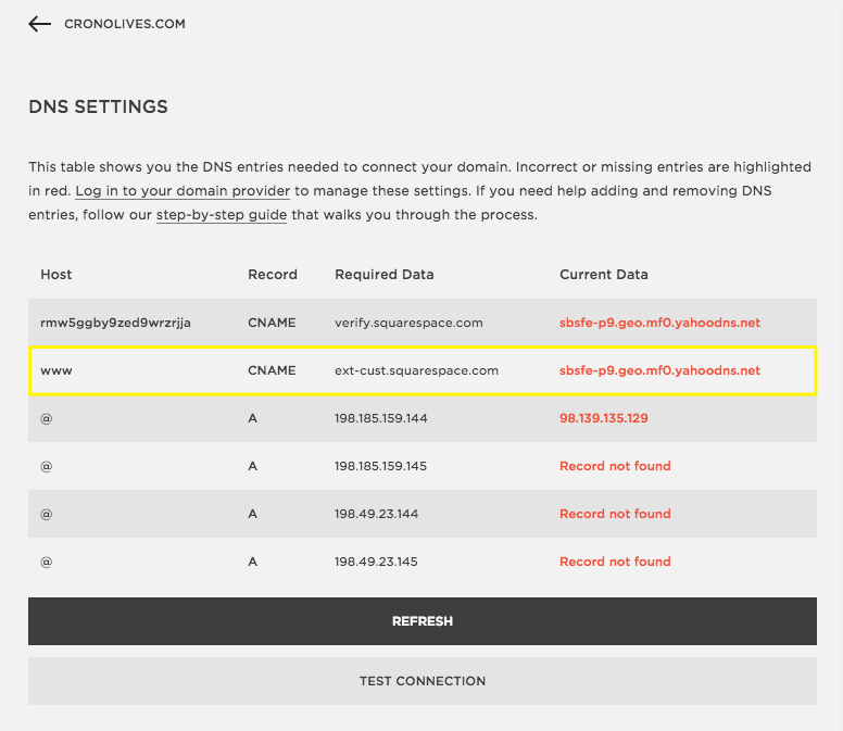 Connecting A Yahoo Domain To Your Squarespace Site Squarespace Help