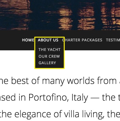 Folder drop-down menu as it appears to visitors.
