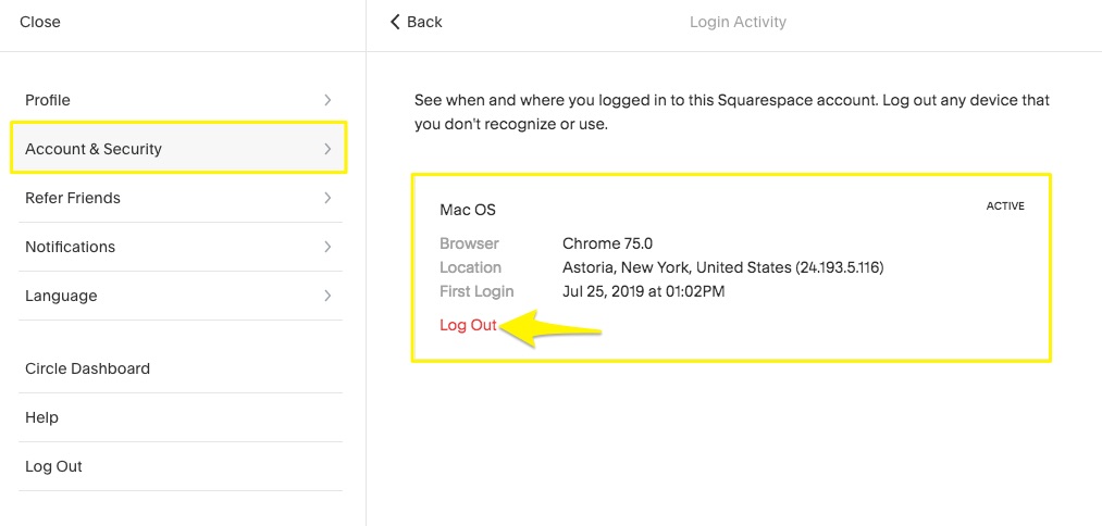 Your account dashboard – Squarespace Help Center
