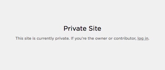 private Website-Meldung