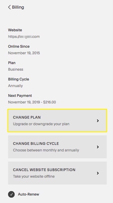 Changing Your Billing Plan Squarespace Help