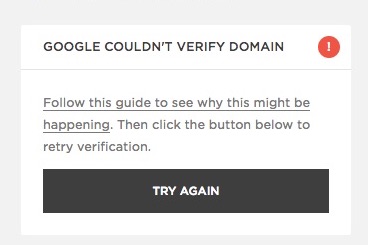 Google cannot verify your domain