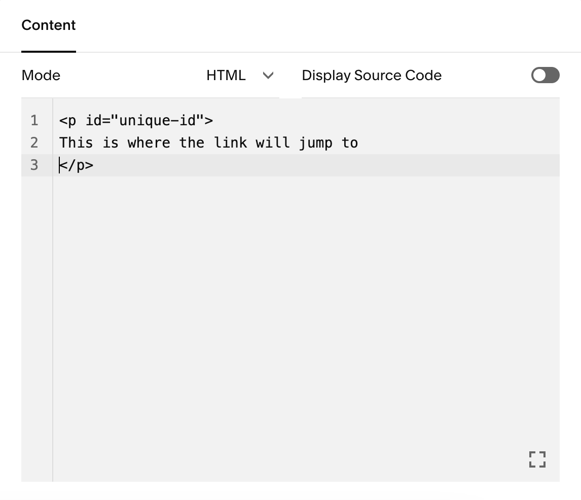 고유 ID 텍스트가 있는 코드 블록 편집기.png