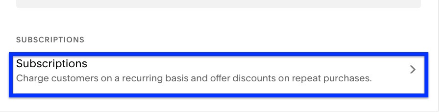 in the checkout section of the product information screen, the subscription button is highlighted