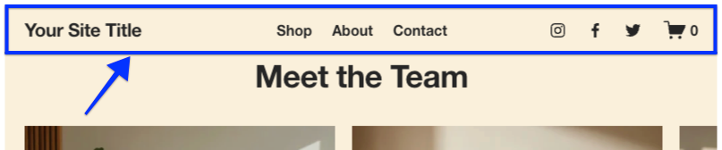 site header displayed at the top of a website page