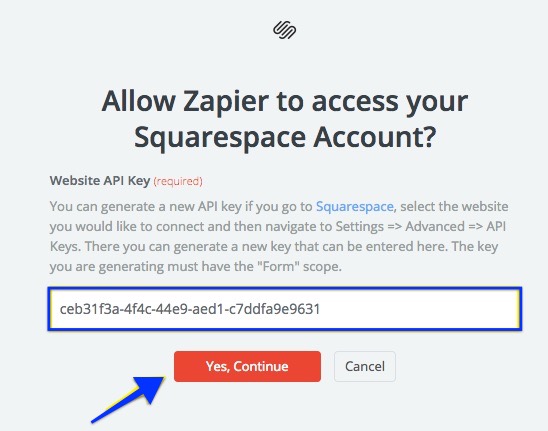 Connect an Account API key to Zapier