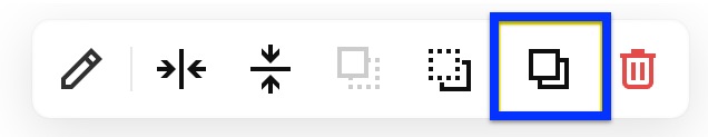 The duplicate icon on a block toolbar