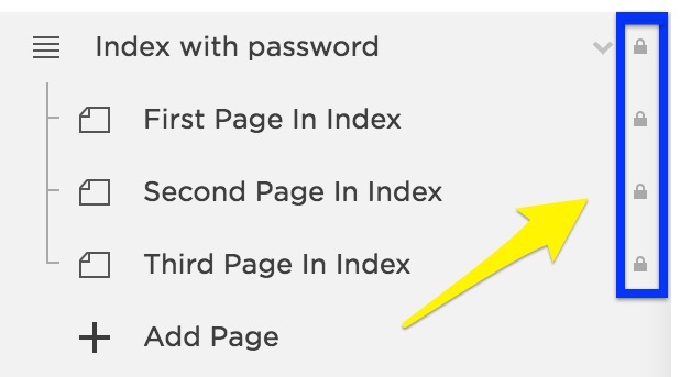 Version 7 password protected index page