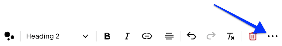 텍스트 도구 모음에서 생략 아이콘이 강조 표시됩니다.