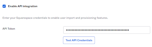 Een veld om het API-token in te voeren.