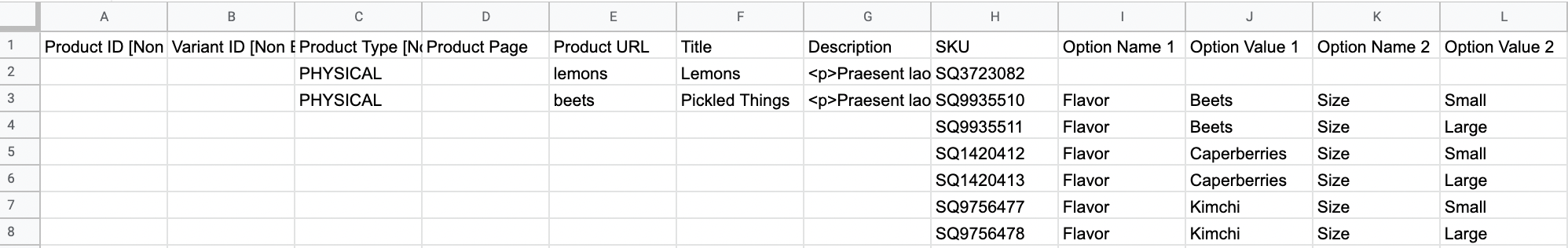 Importing products from a .csv – Squarespace Help Center